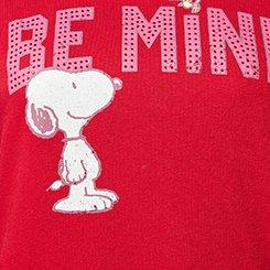 Plus Size Peanuts Relaxed Fleece Hoodie, BE MINE JESTED RED, swatch