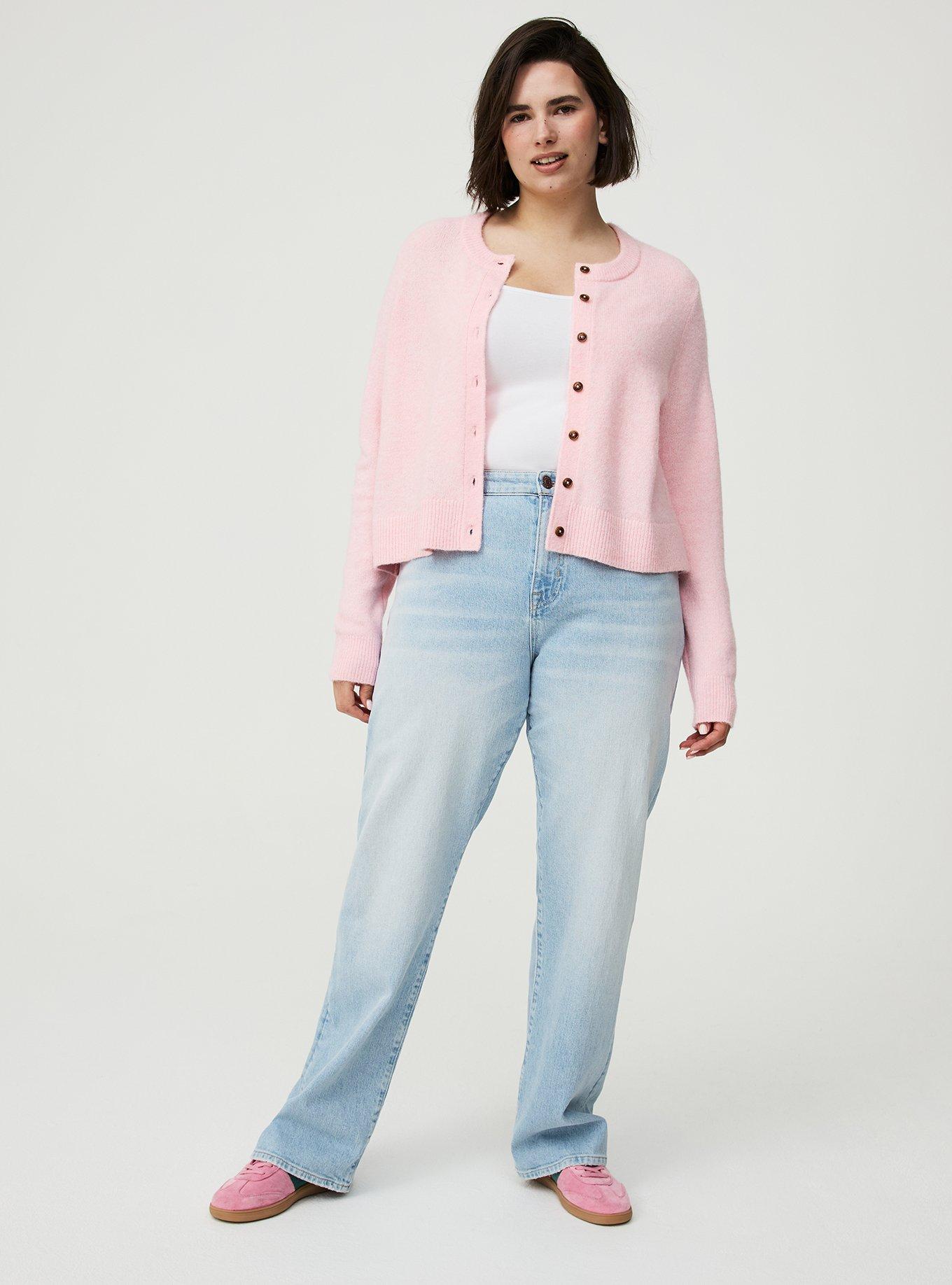 Vegan Cashmere Cropped Cardigan, TICKLED PINK VEGAN CASHMERE, alternate