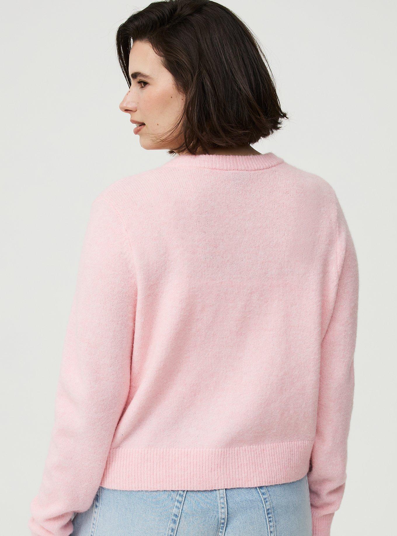 Vegan Cashmere Cropped Cardigan, TICKLED PINK VEGAN CASHMERE, alternate