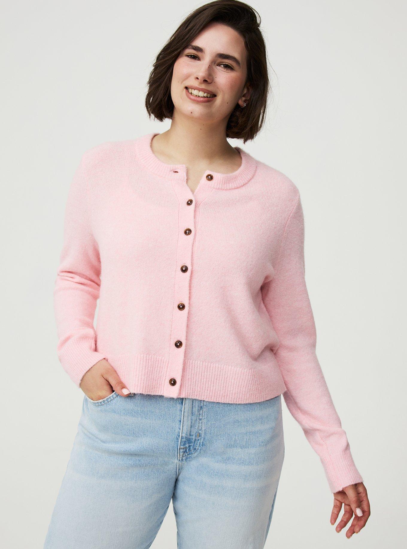 Vegan Cashmere Crewneck Shrug, TICKLED PINK VEGAN CASHMERE, hi-res