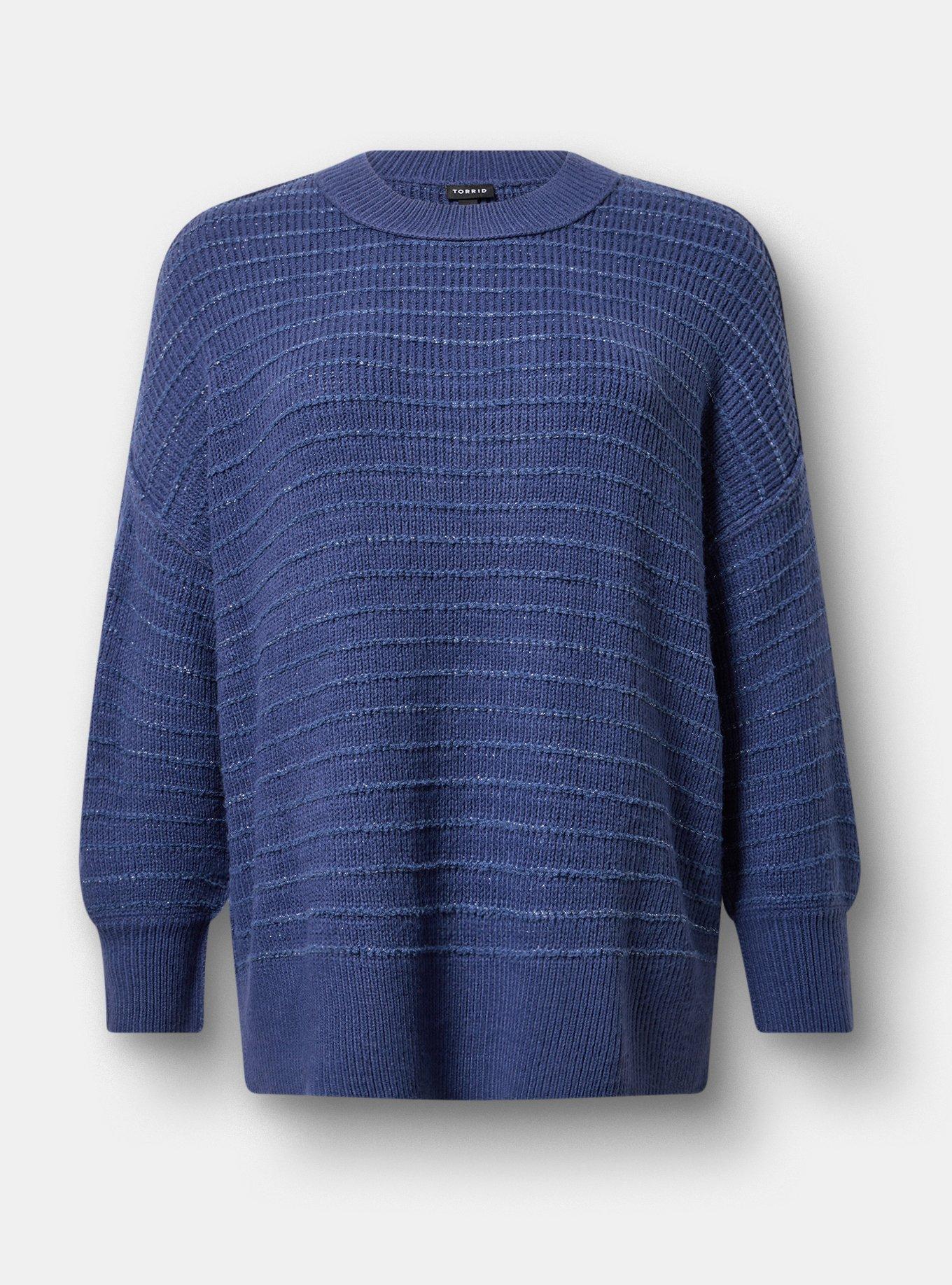 Drop Shoulder Crewneck Sweater, OCEANA, hi-res