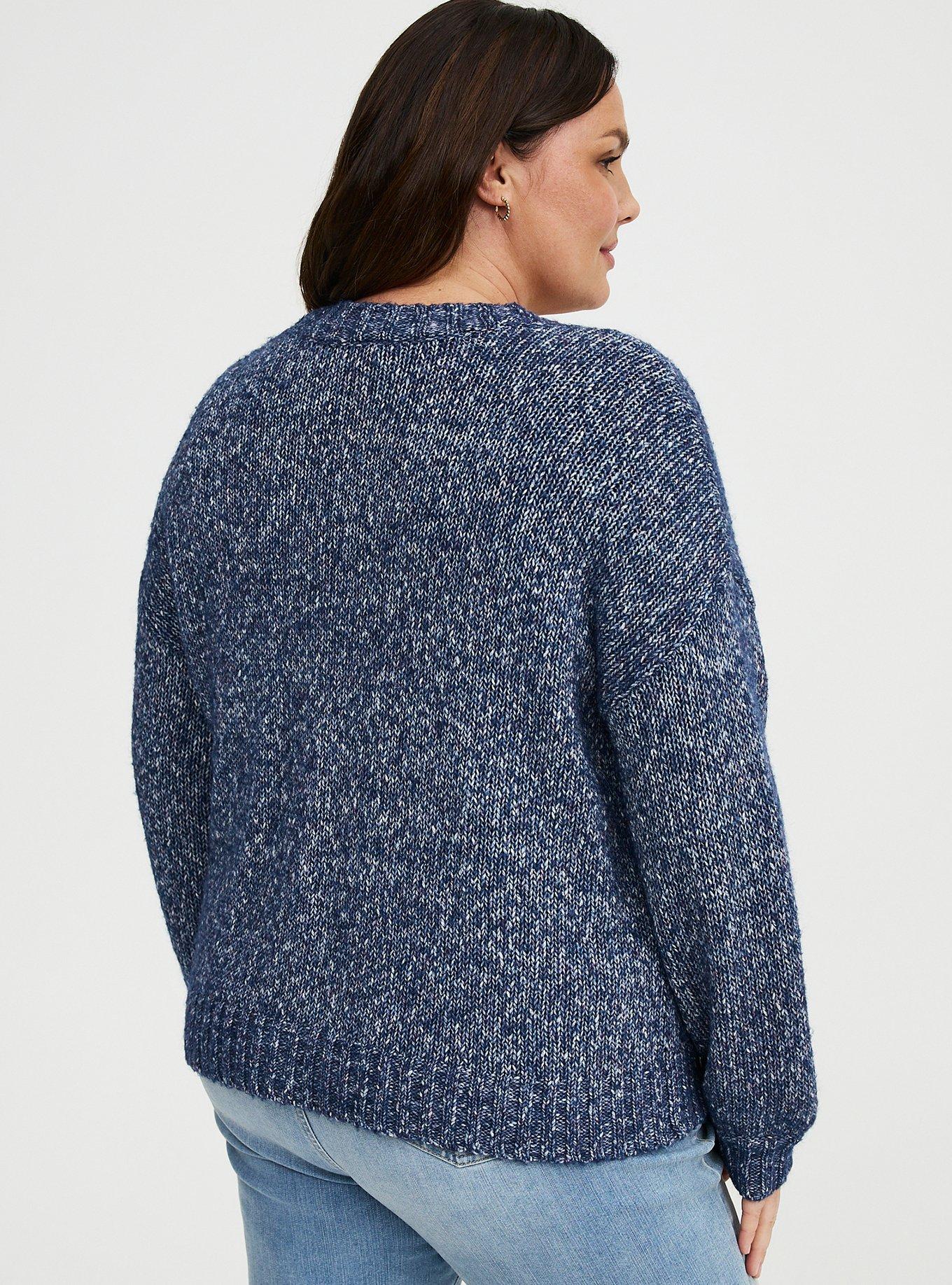 Open-Front Cardigan, BLUE GREY SPECKLED HEATHER, alternate