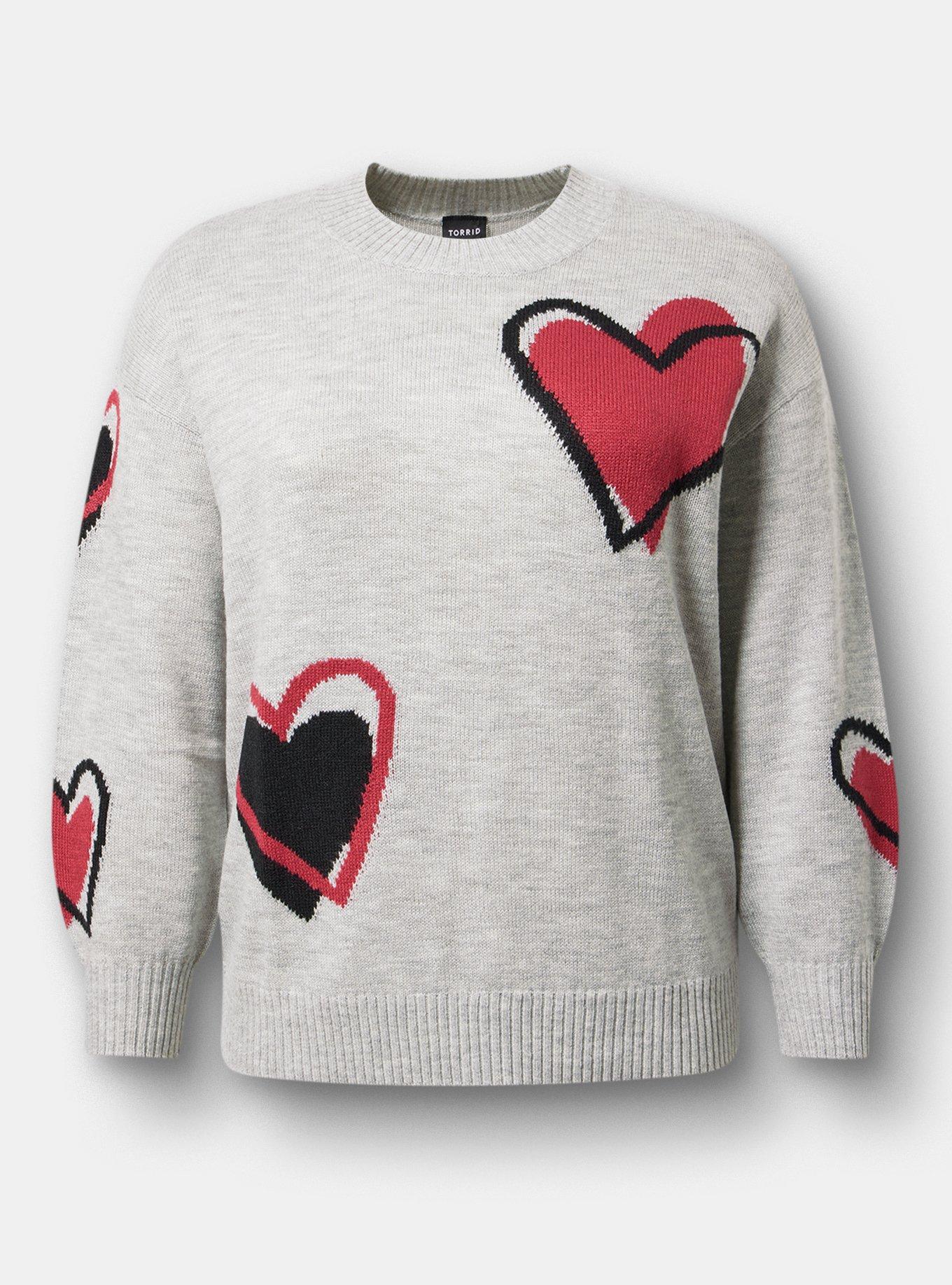 Plus Size - Heart Crew Pullover Sweater - Torrid