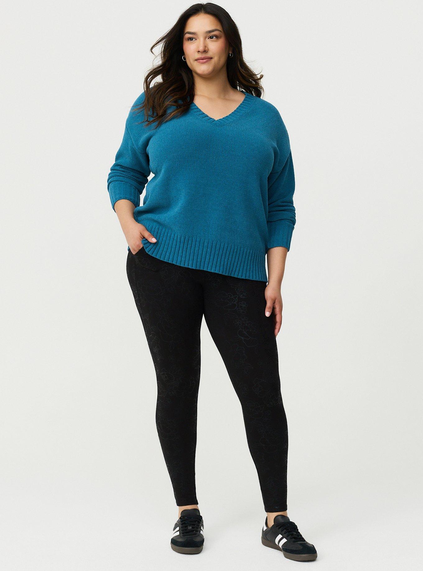 Chenille V-Neck Pullover Sweater, MALLARD BLUE, alternate