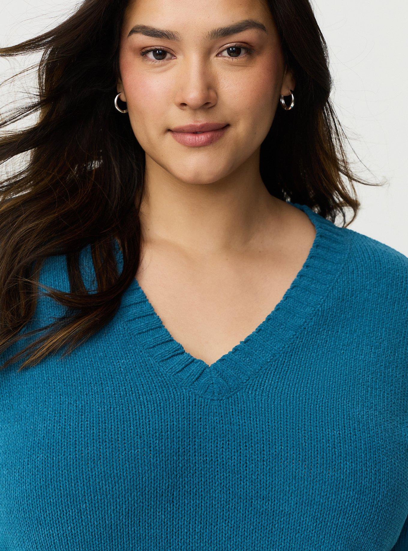 Chenille V-Neck Pullover Sweater