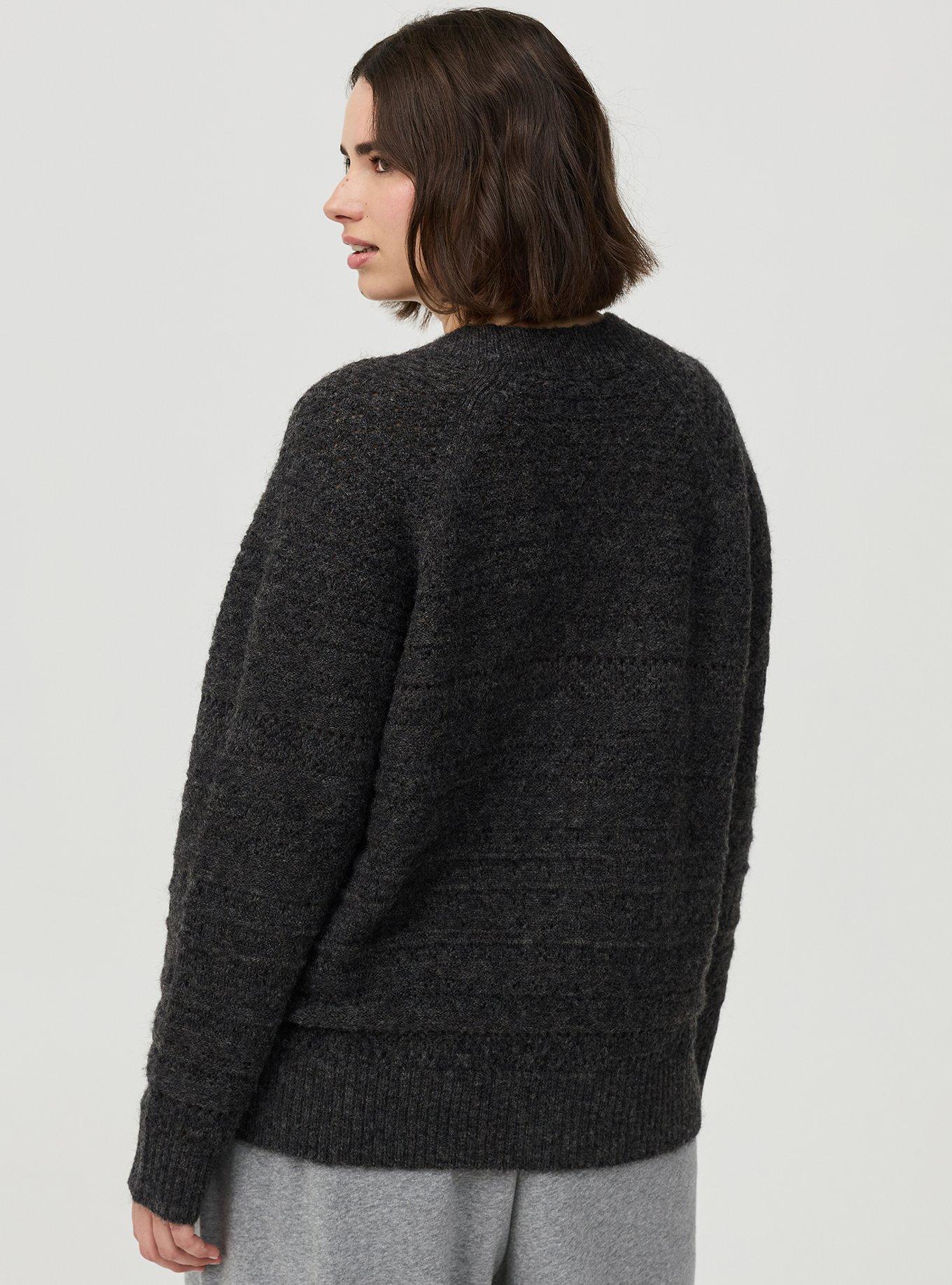 Pointelle Crew Pullover Sweater
