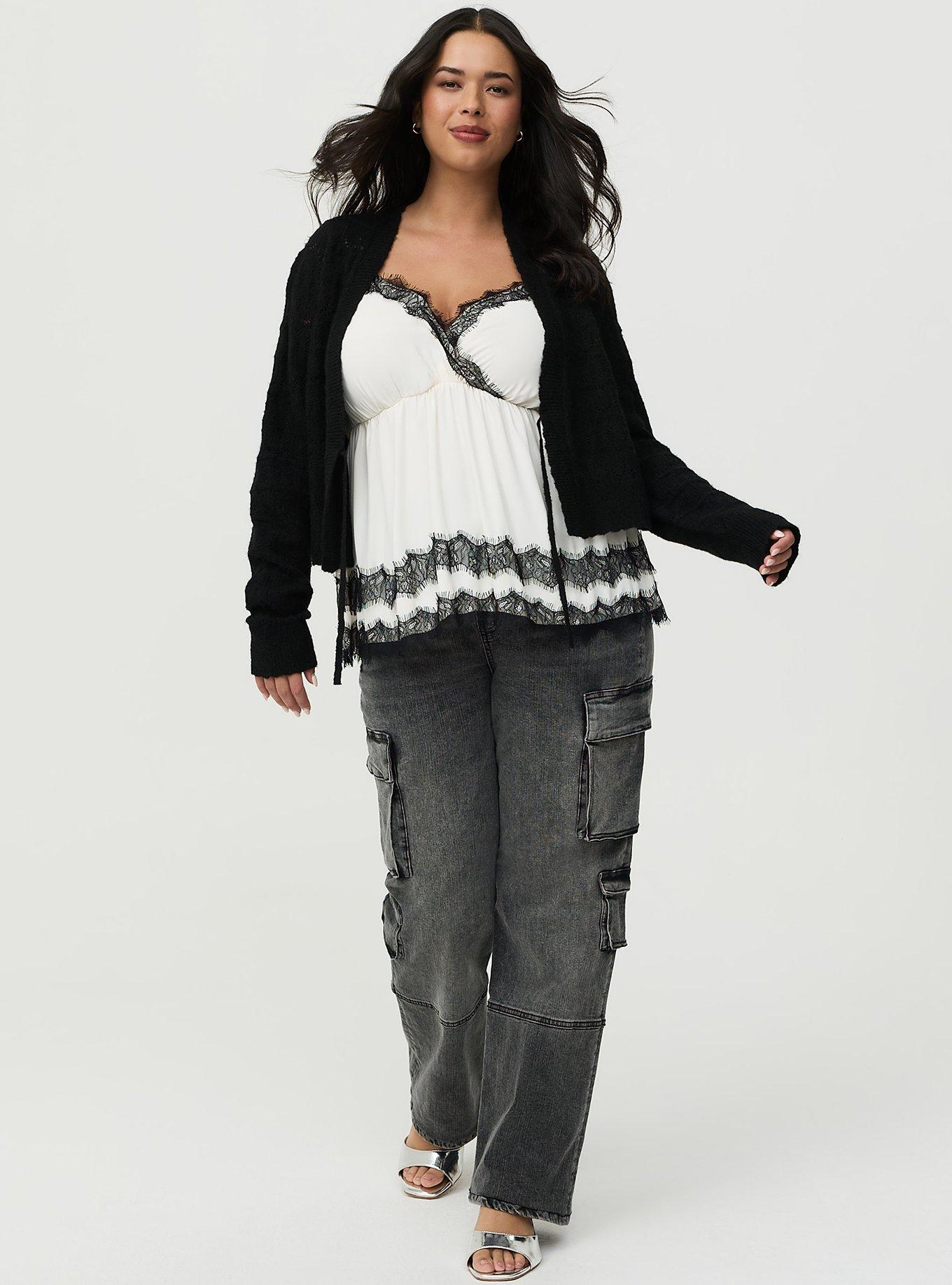 Plus Size - Vegan Cashmere Tie Front Shrug - Torrid