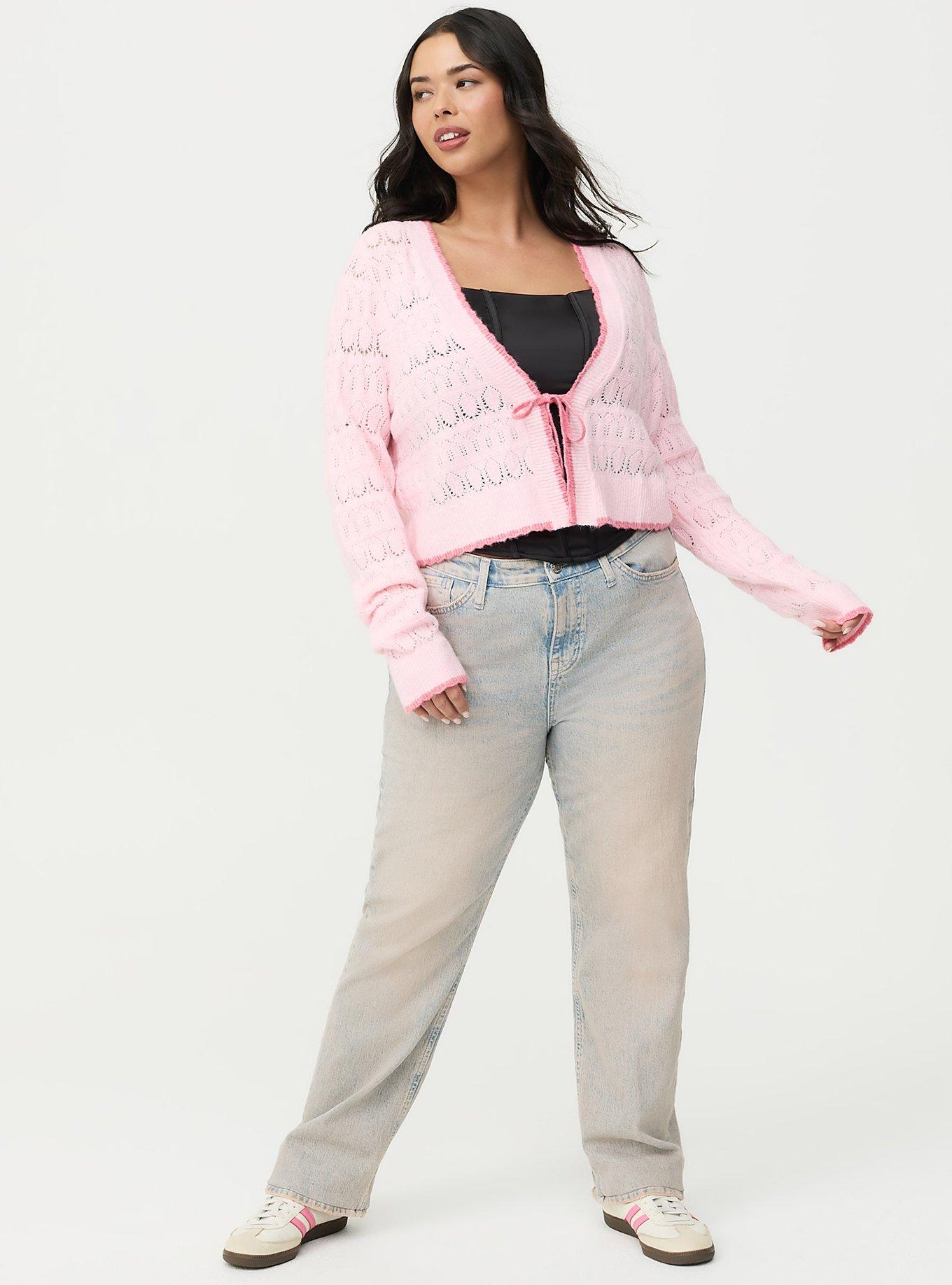 Vegan Cashmere Tie-Front Shrug, BABY PINK VEGAN CASHMERE, alternate