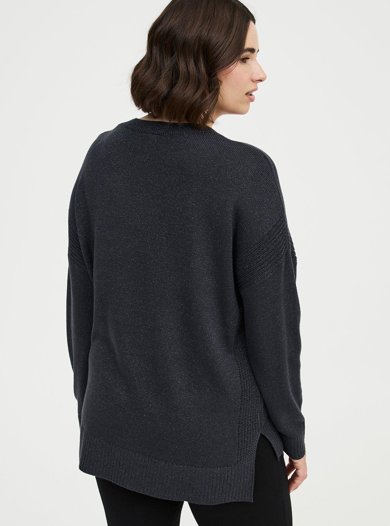 Metallic Luxe Cozy Crew Pullover Sweater