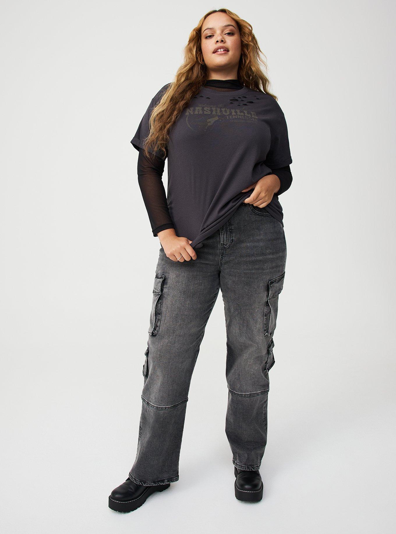 High-Rise Cargo Straight Jean