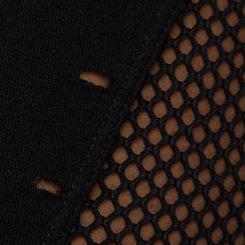 Plus Size Full-Length Mesh Side Legging, DEEP BLACK, swatch