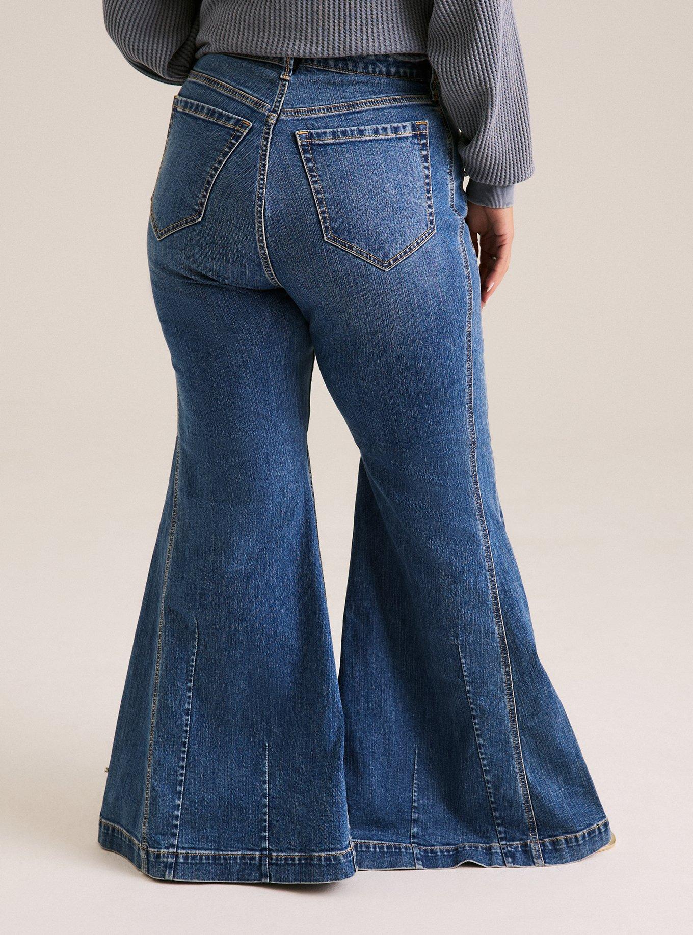 Plus Size - Festi Embellished Sky High Super Flare Jeans - Torrid