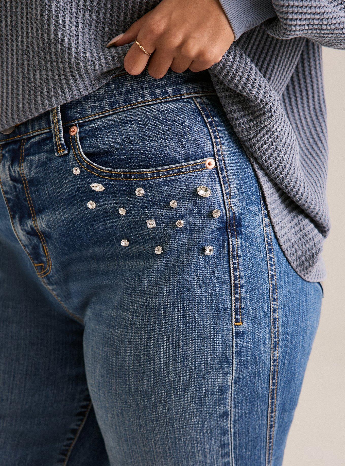 Festi Embellished Sky High Super Flare Jeans