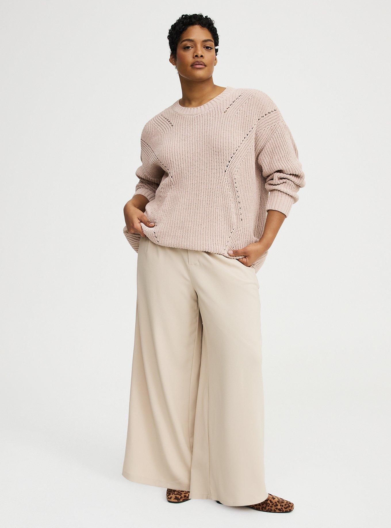 Chenille Shaker Stitch Pullover Sweater, MUSHROOM, alternate