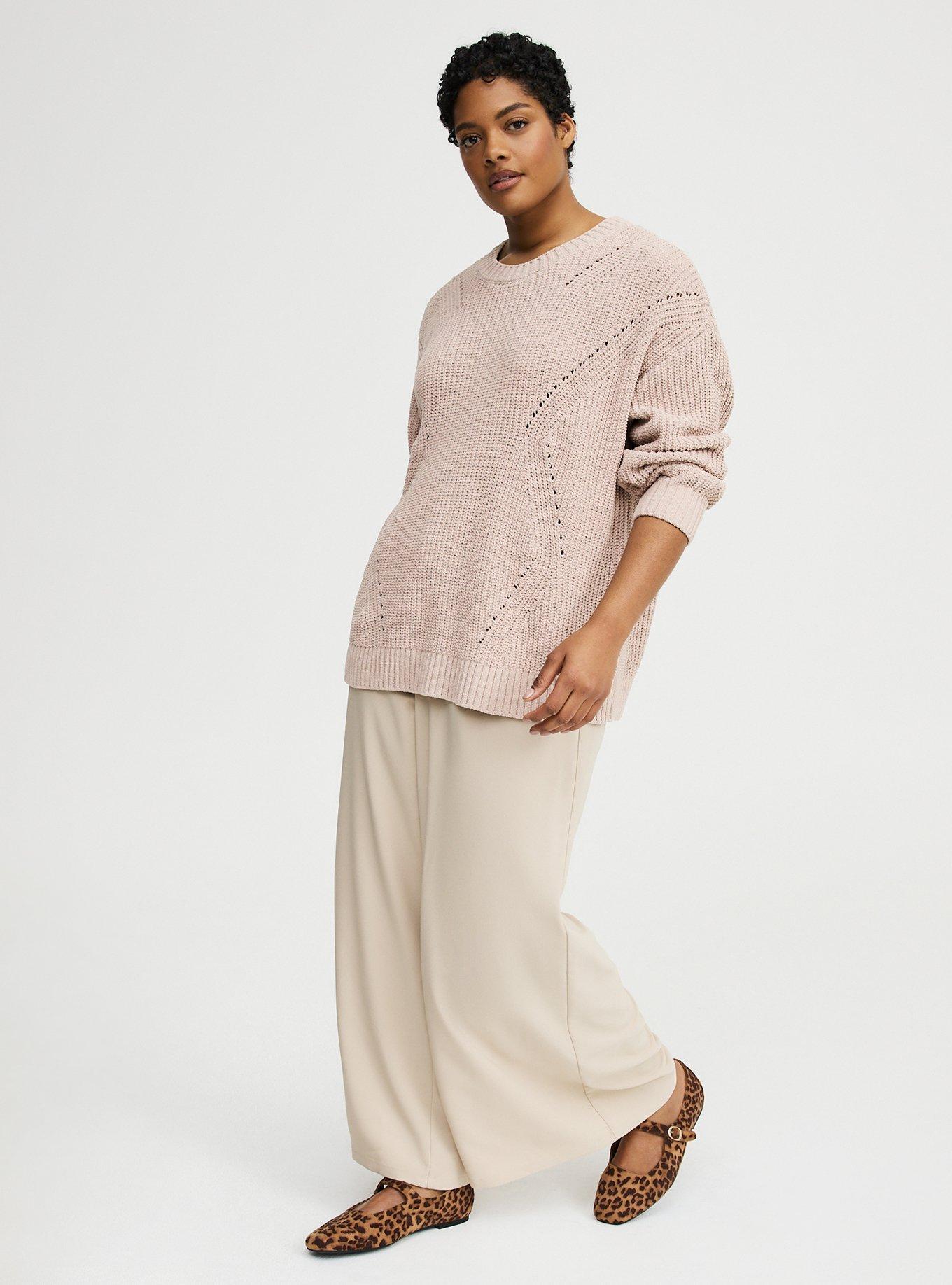 Chenille Shaker Stitch Pullover Sweater, MUSHROOM, alternate