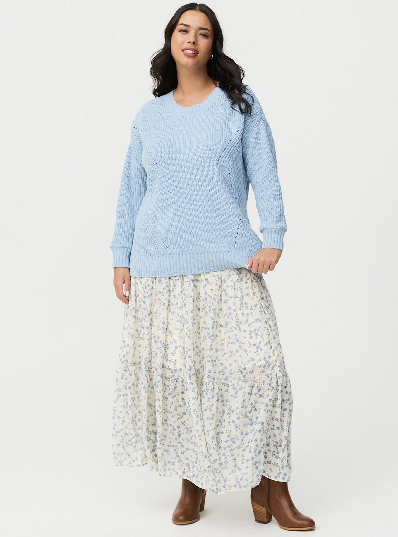 Chenille Shaker Stitch Pullover Sweater, NIAGARA MIST, alternate