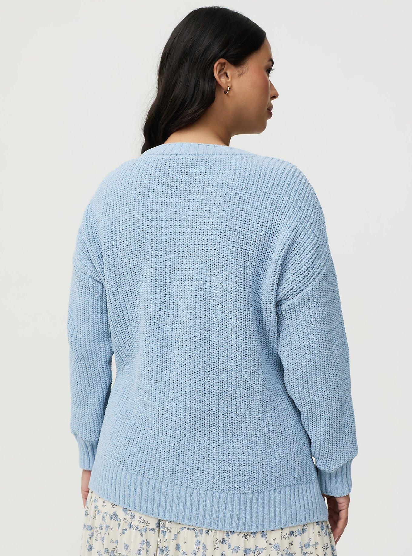 Chenille Shaker Stitch Pullover Sweater, NIAGARA MIST, alternate