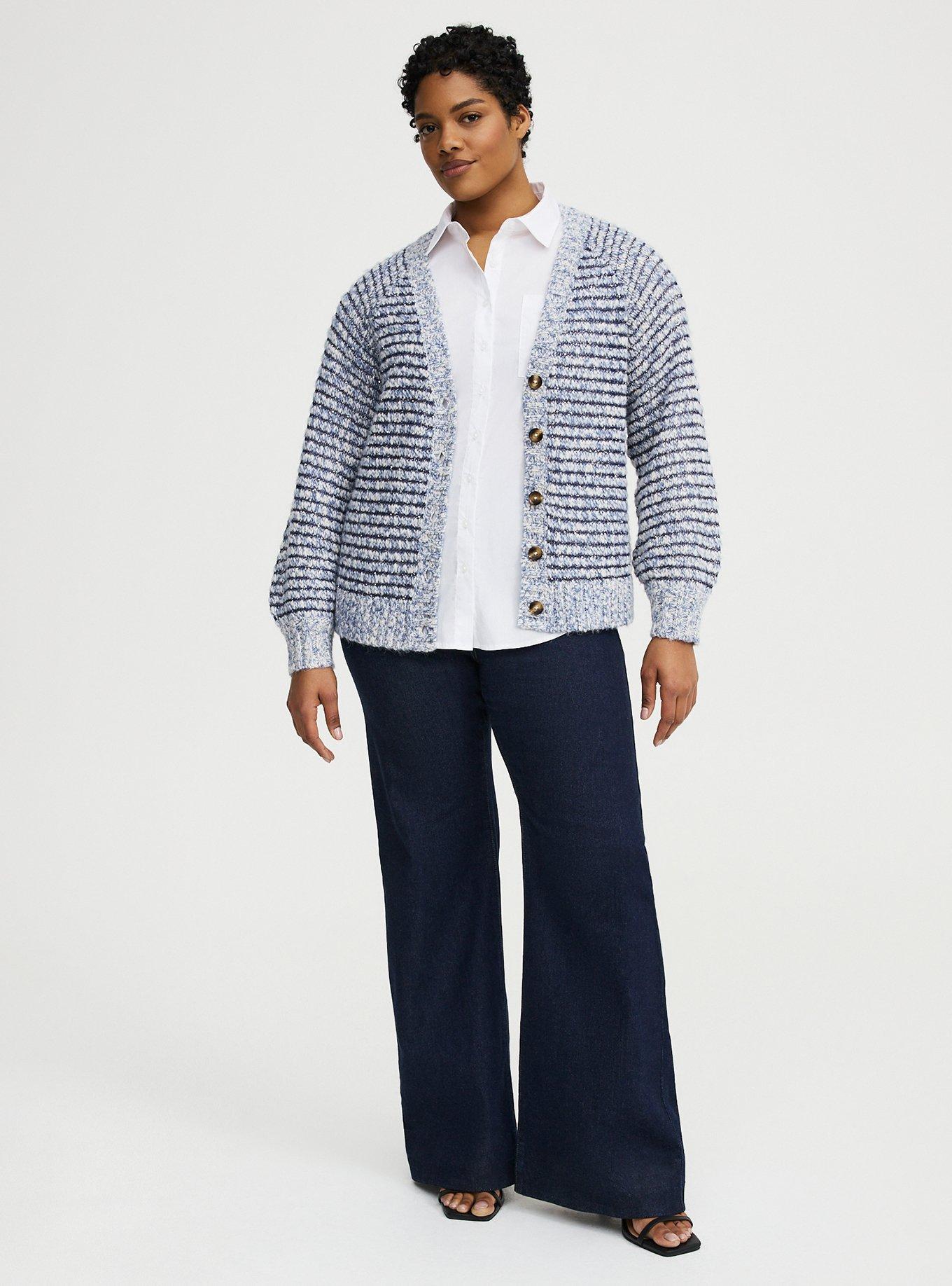 Sequin Button-Down Cardigan, PEACOAT WHISPER WHITE, alternate