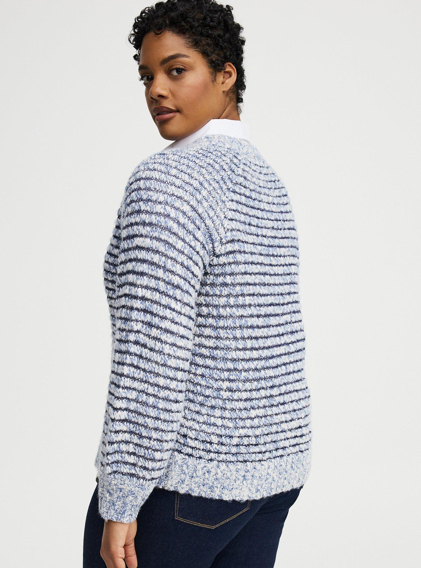 Sequin Button-Down Cardigan, PEACOAT WHISPER WHITE, alternate