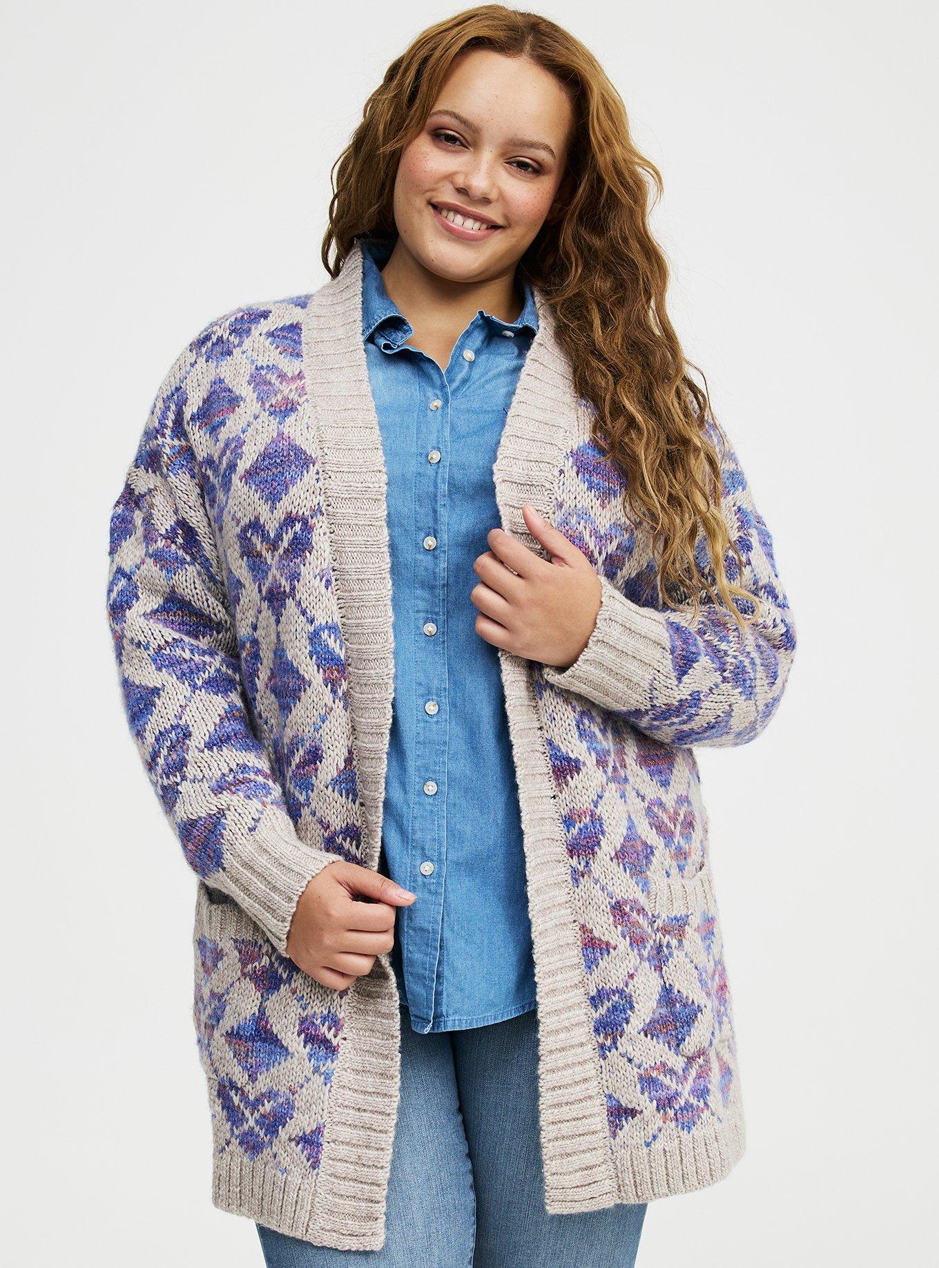 Plus Size - Jacquard Open Front Cardigan - Torrid