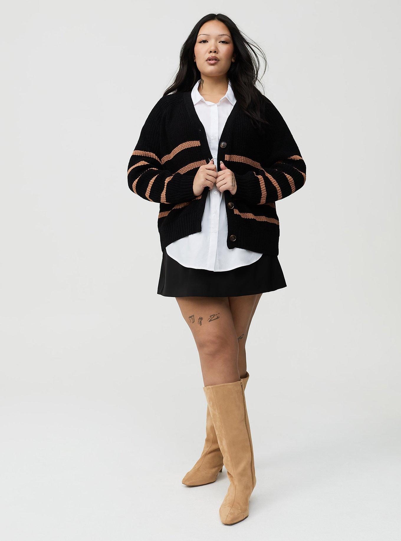 Chenille V-Neck Cardigan, DEEP BLACK, alternate