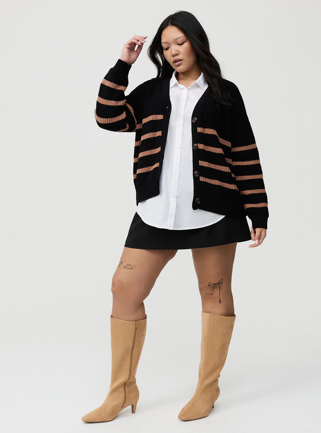 Chenille V-Neck Cardigan, DEEP BLACK, alternate