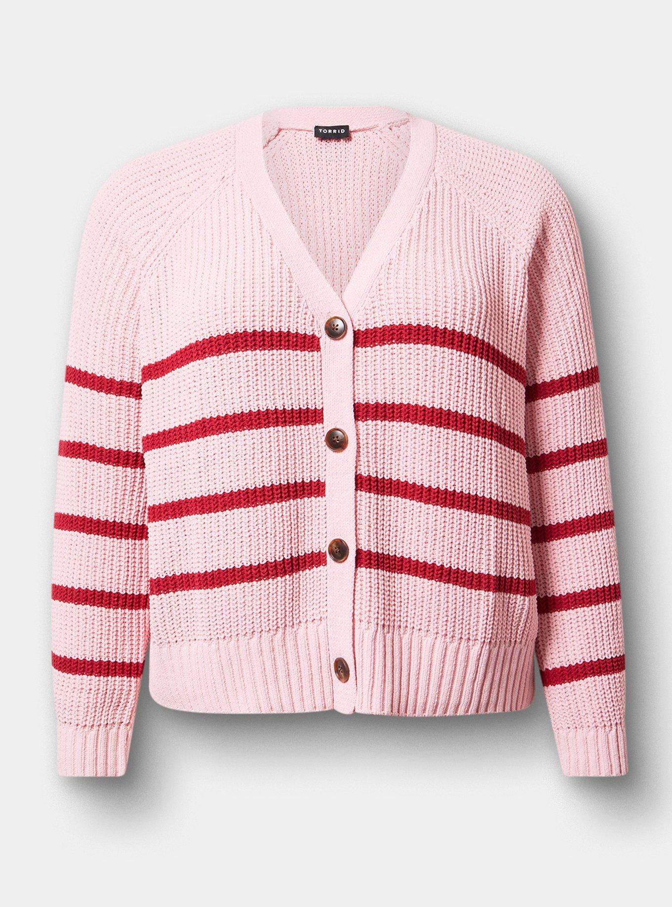 Chenille V-Neck Cardigan, TICKLED PINK, hi-res