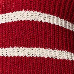 Chenille V-Neck Cardigan, JESTER RED WHISPER WHITE STRIPES, swatch