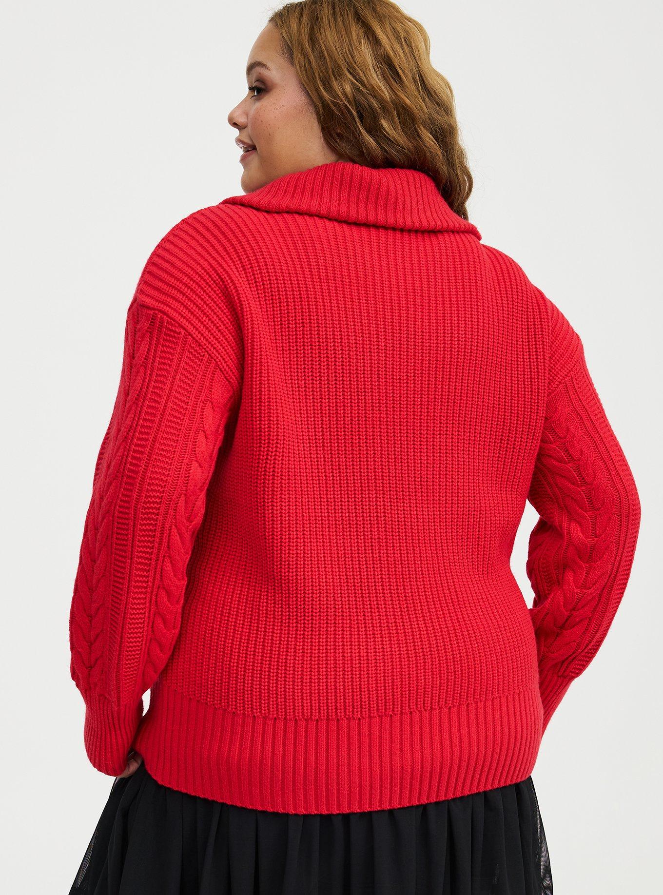 Cable Knit Half-Zip Pullover Sweater