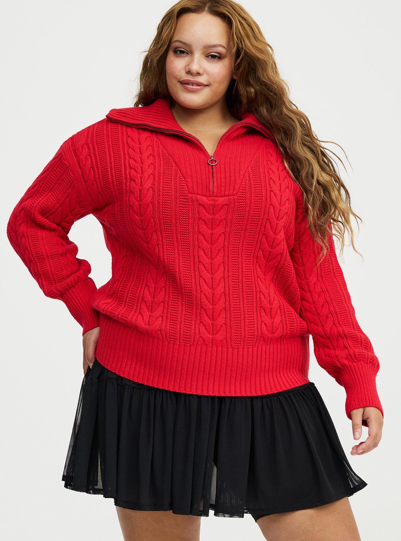 Cable Knit Half-Zip Pullover Sweater