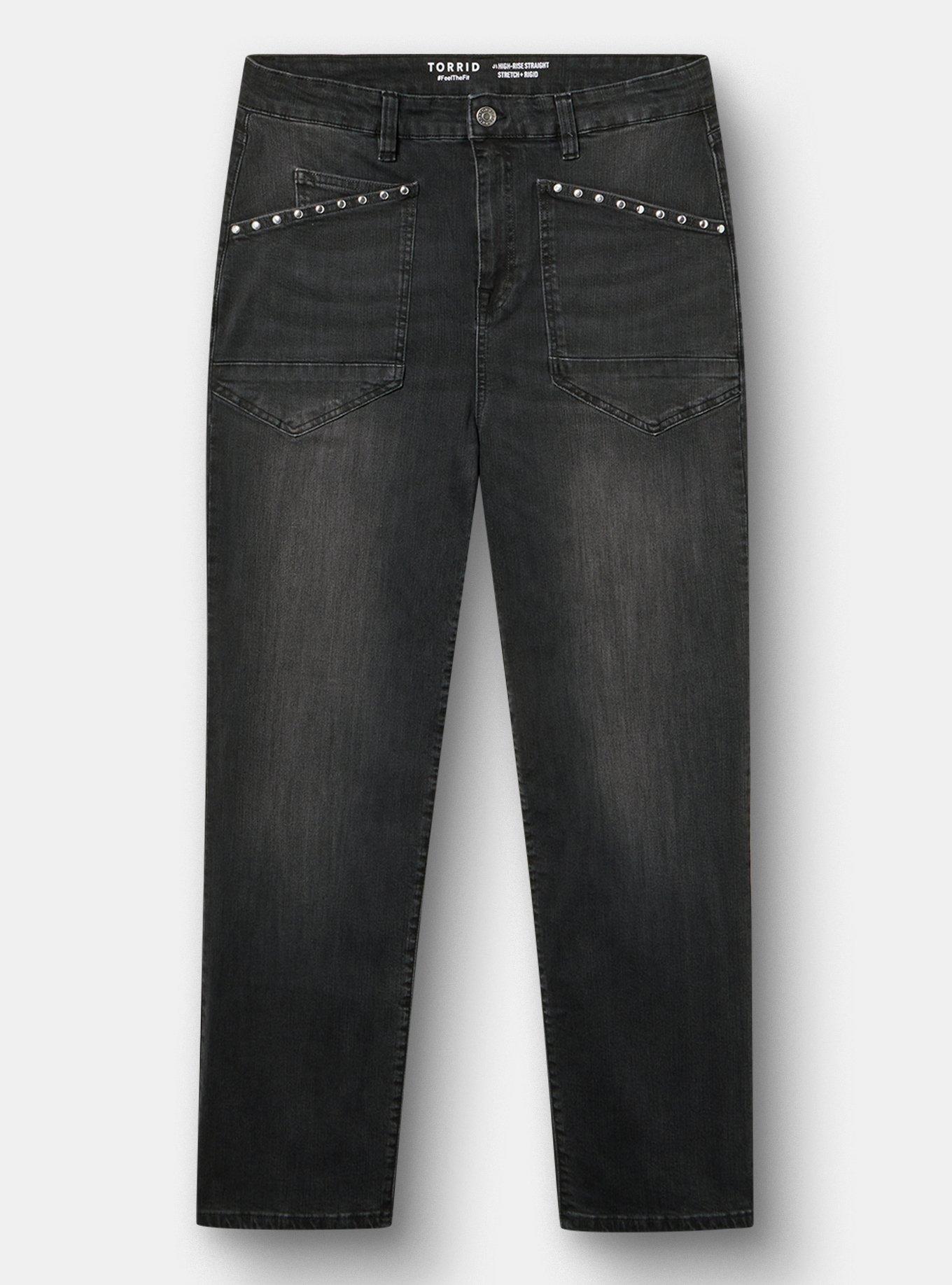 High-Rise Straight Denim Jean, TRUE GRIT, hi-res