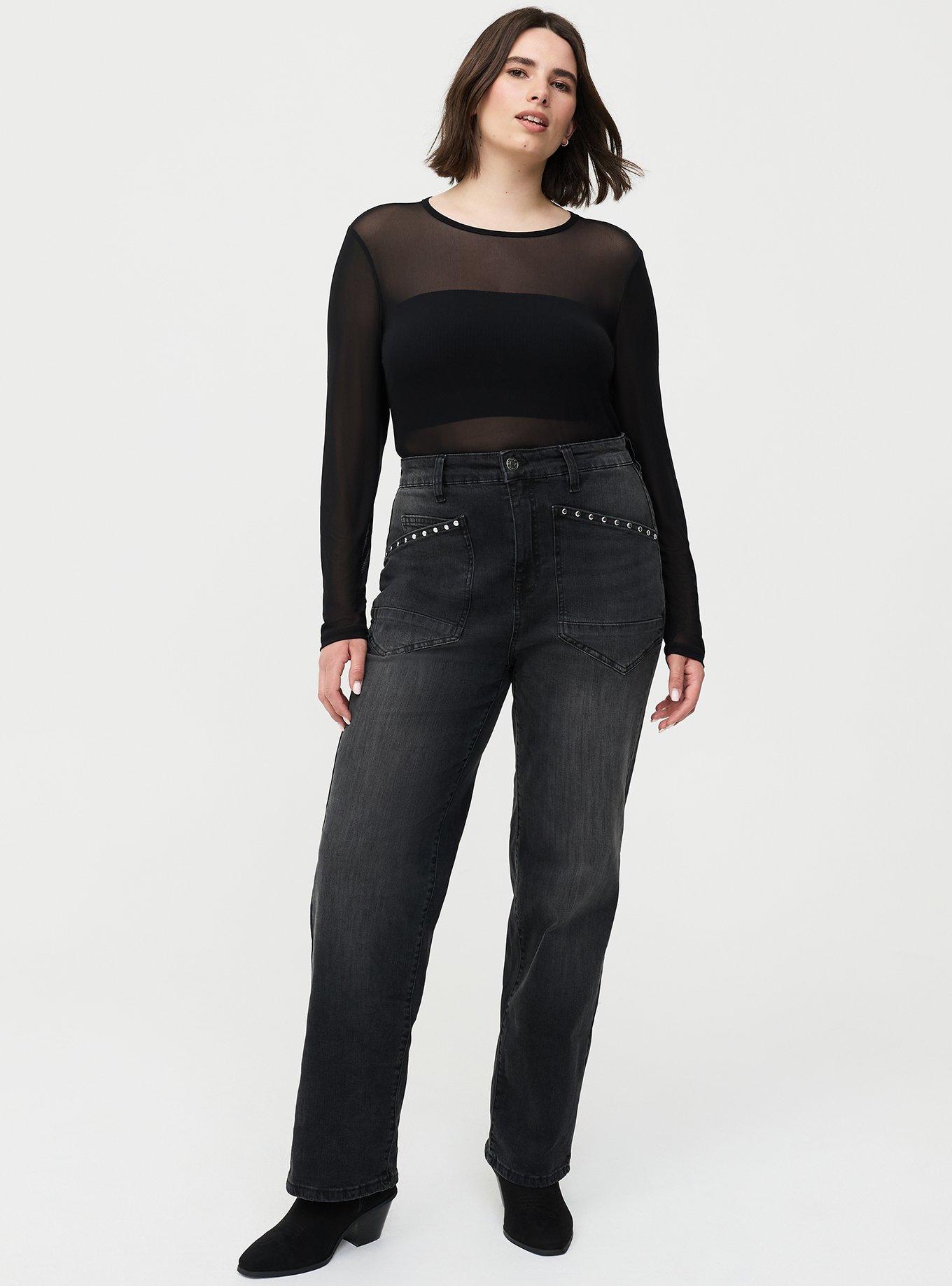 High-Rise Straight Denim Jean, TRUE GRIT, hi-res