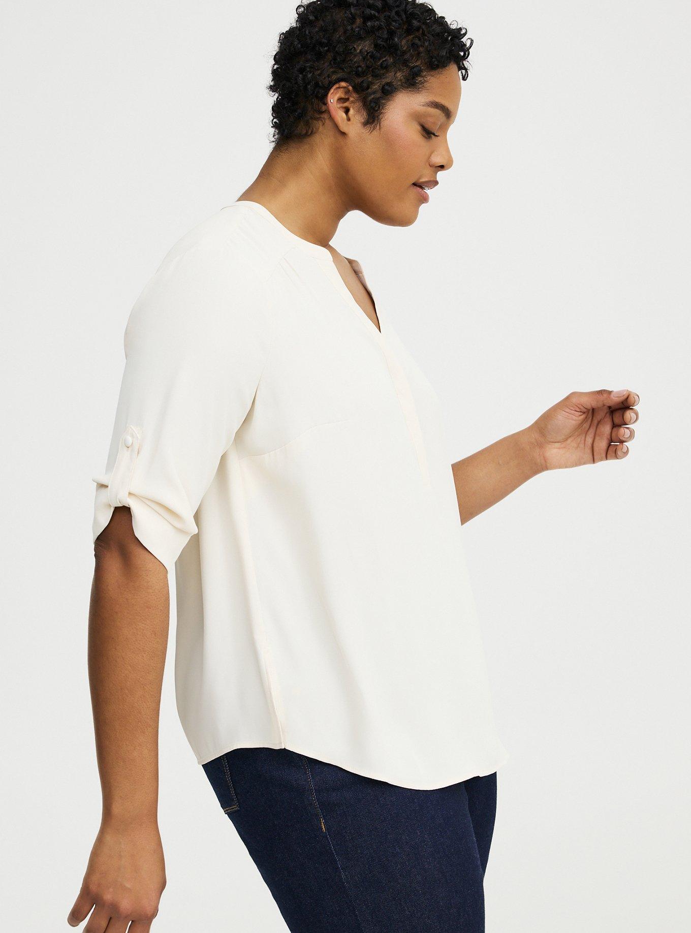 Harper Georgette Straight Hem Blouse, WHITE SWAN, alternate