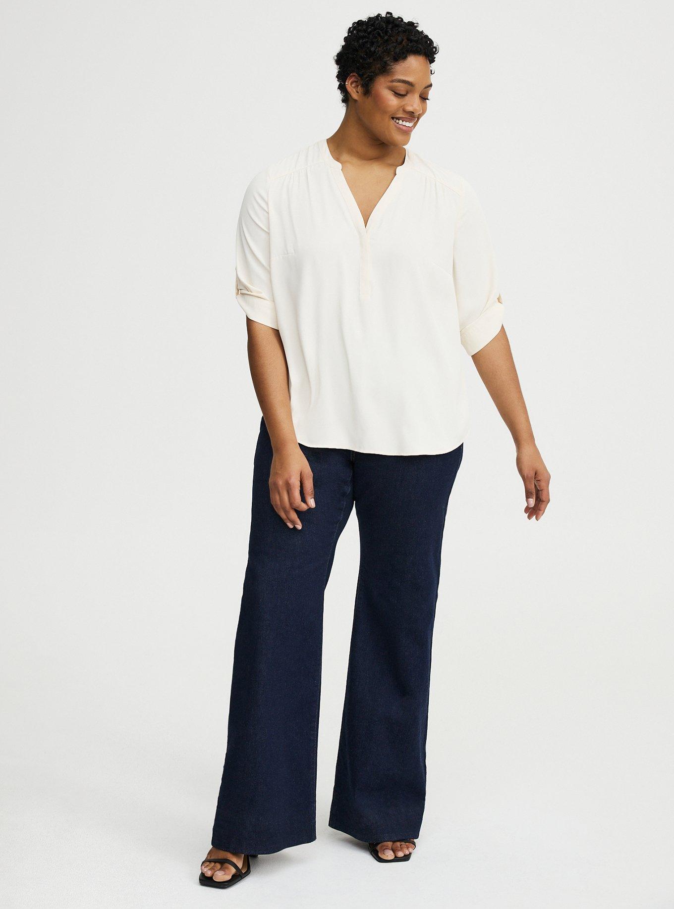 Harper Georgette Straight Hem Blouse, WHITE SWAN, alternate