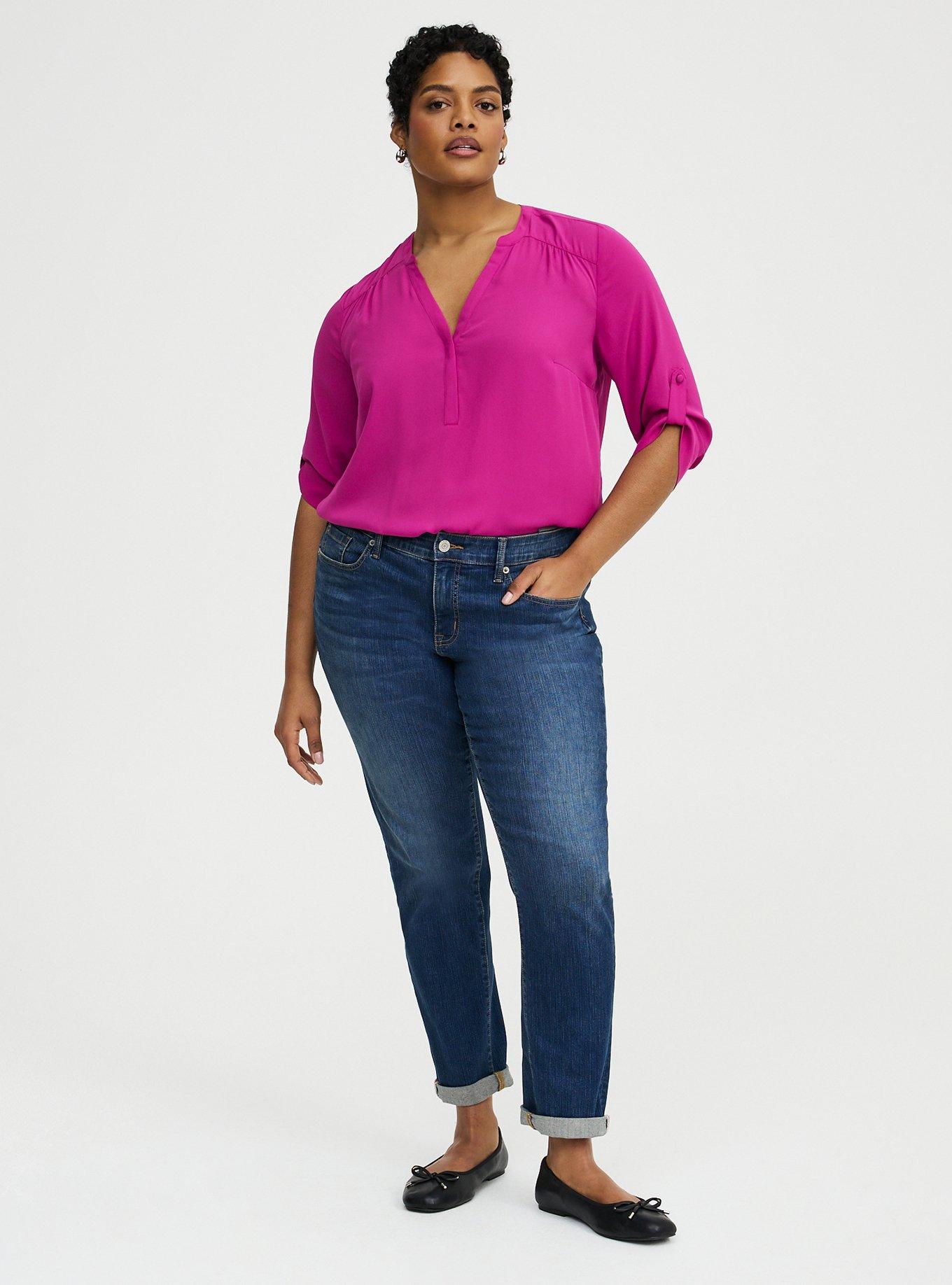 Harper Georgette Straight Hem Blouse, WILD ASTER, alternate