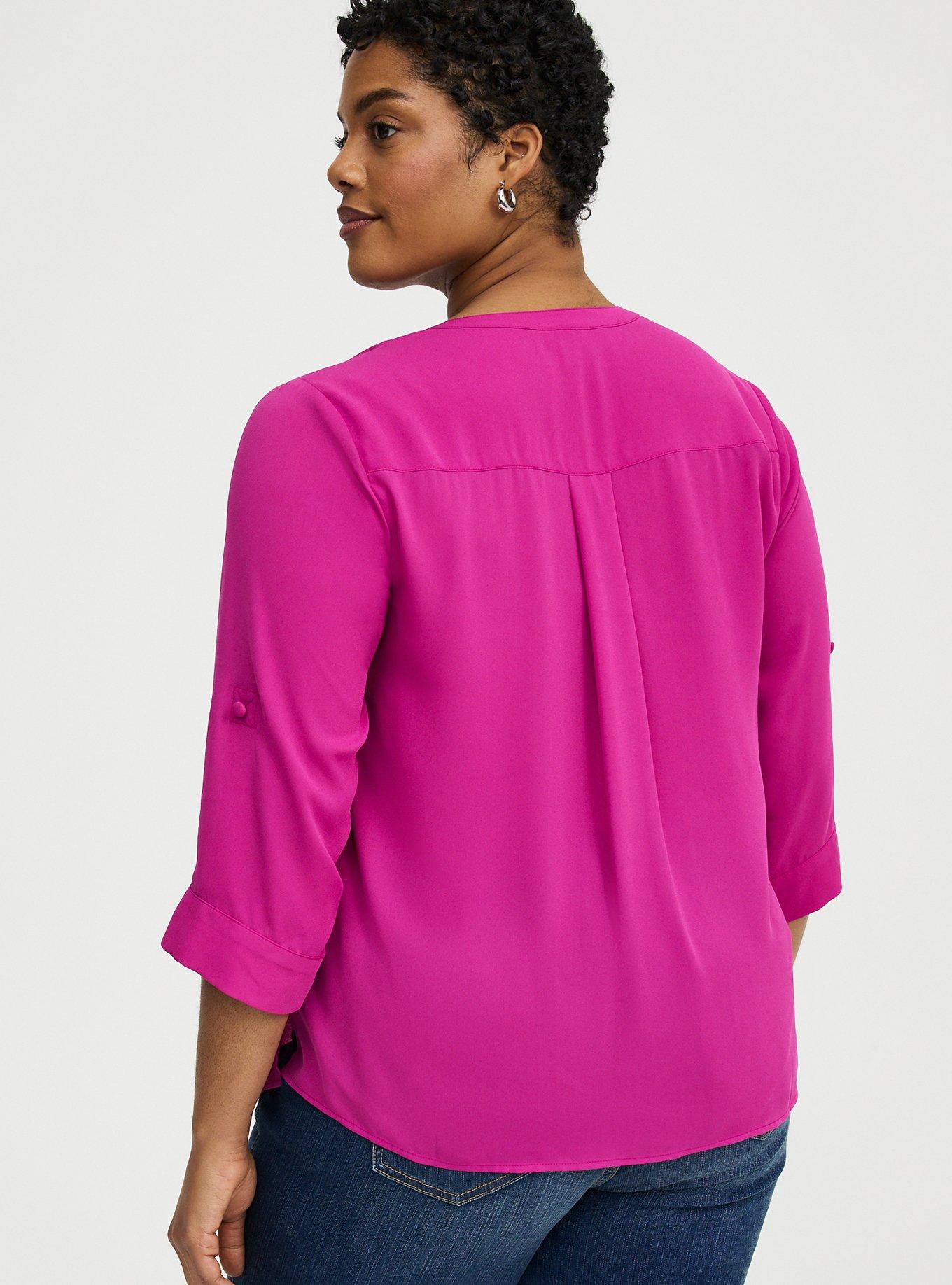 Harper Georgette Straight Hem Blouse, WILD ASTER, alternate