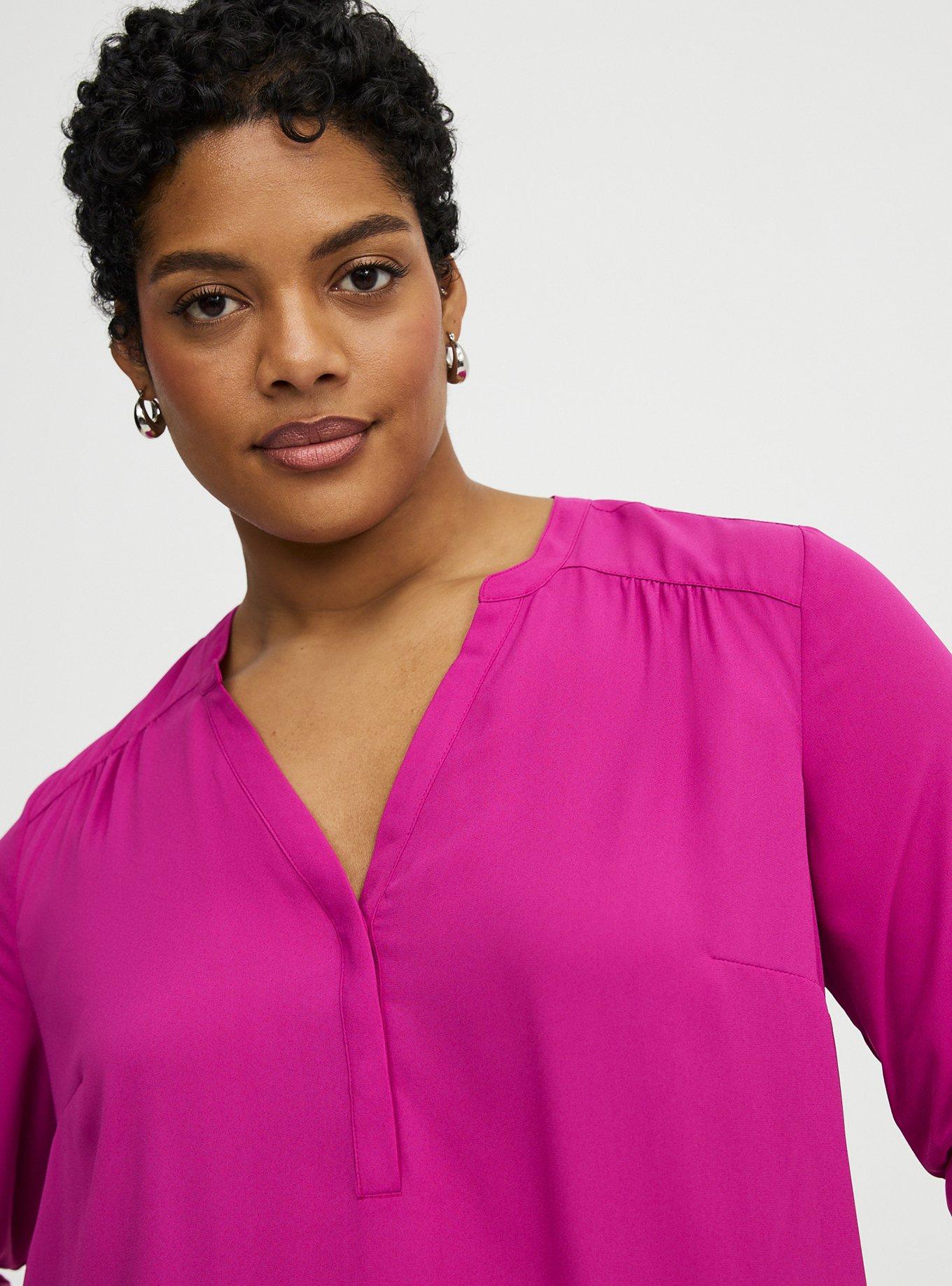 Harper Georgette Straight Hem Blouse, WILD ASTER, alternate