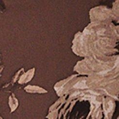 Harper Georgette Straight Hem Blouse, MOUNTAIN ROSES FLORAL BROWN, swatch