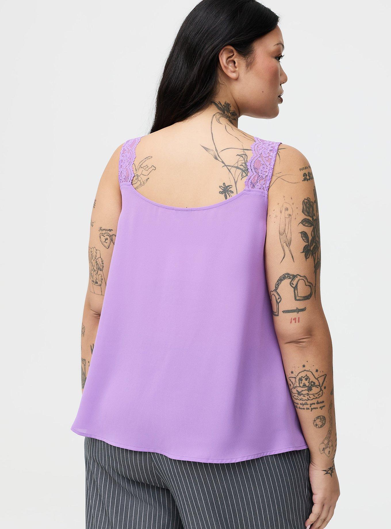 Georgette Lace Detail Cami, HYACINTH, alternate
