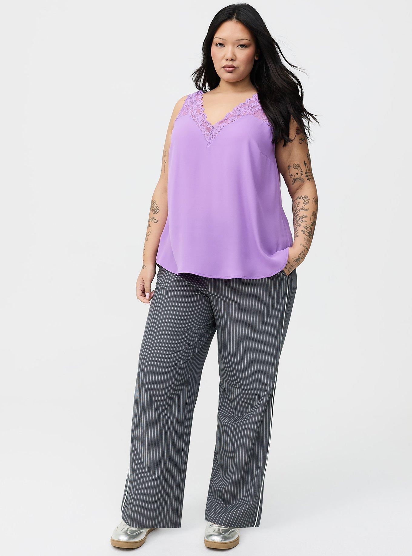 Georgette Lace Detail Cami, HYACINTH, alternate