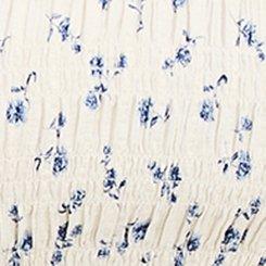 Smocked Babydoll Top, FLO FLORAL IVORY, swatch