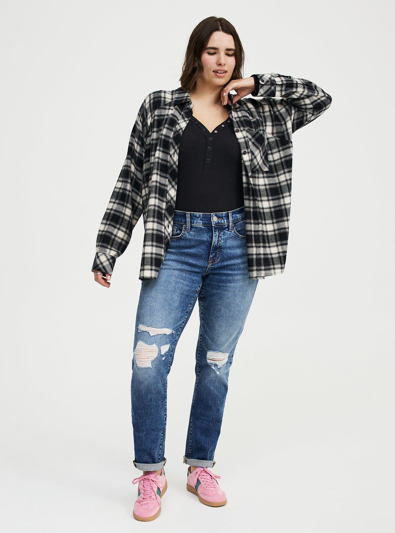 Relaxed Button-Up Shirt, SEGA PLAID DEEP BLACK, alternate