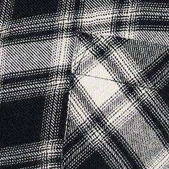 Plus Size Relaxed Button-Up Shirt, SEGA PLAID DEEP BLACK, swatch