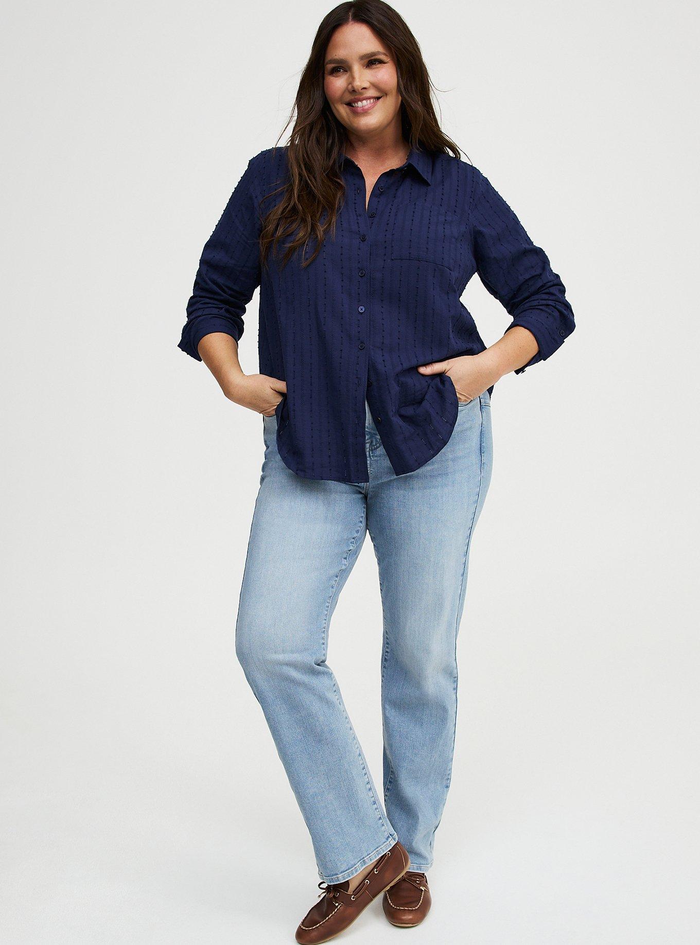 Lizzie Button-Up Shirt, PEACOAT, alternate