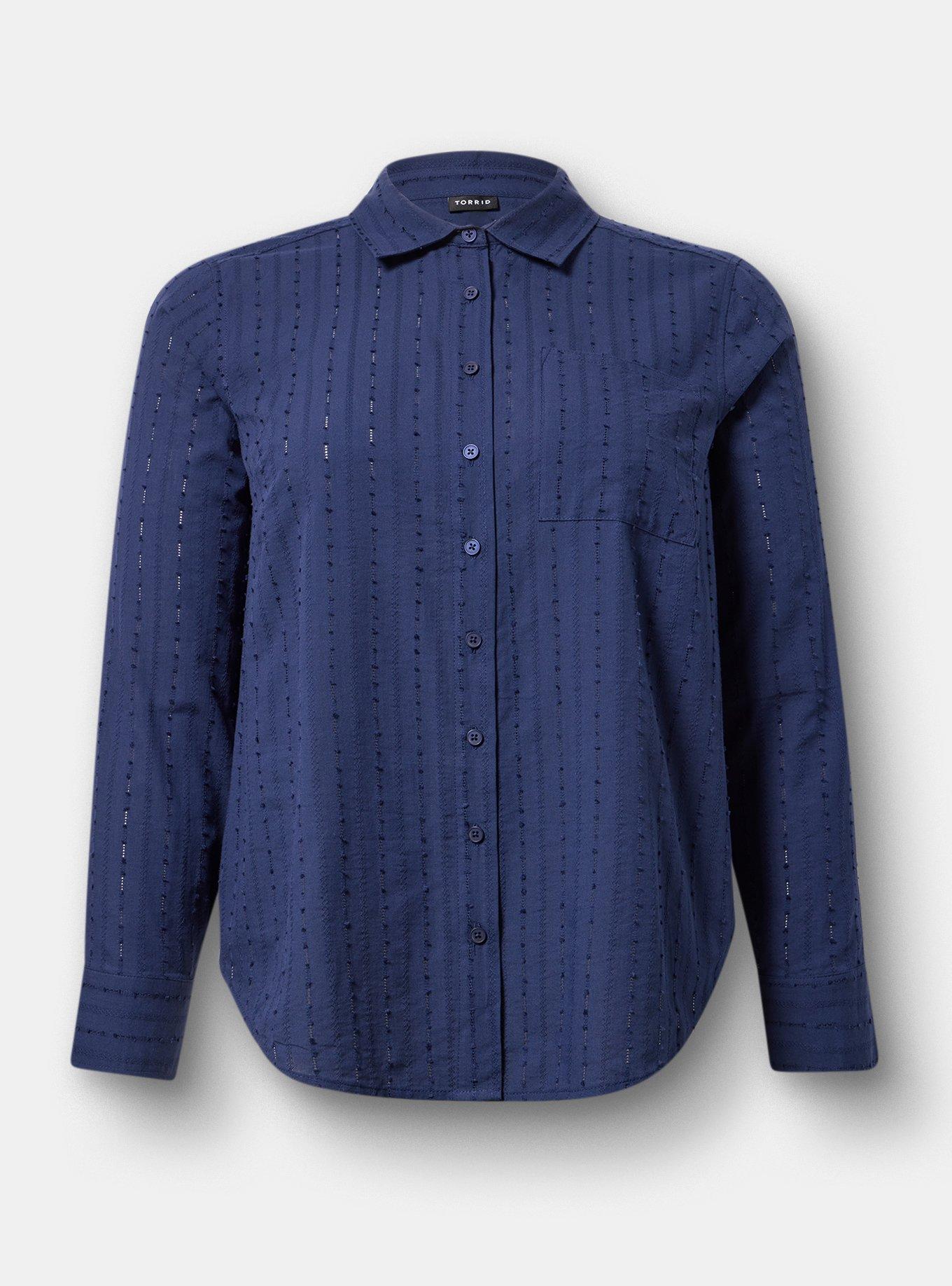 Lizzie Button-Up Shirt, PEACOAT, hi-res