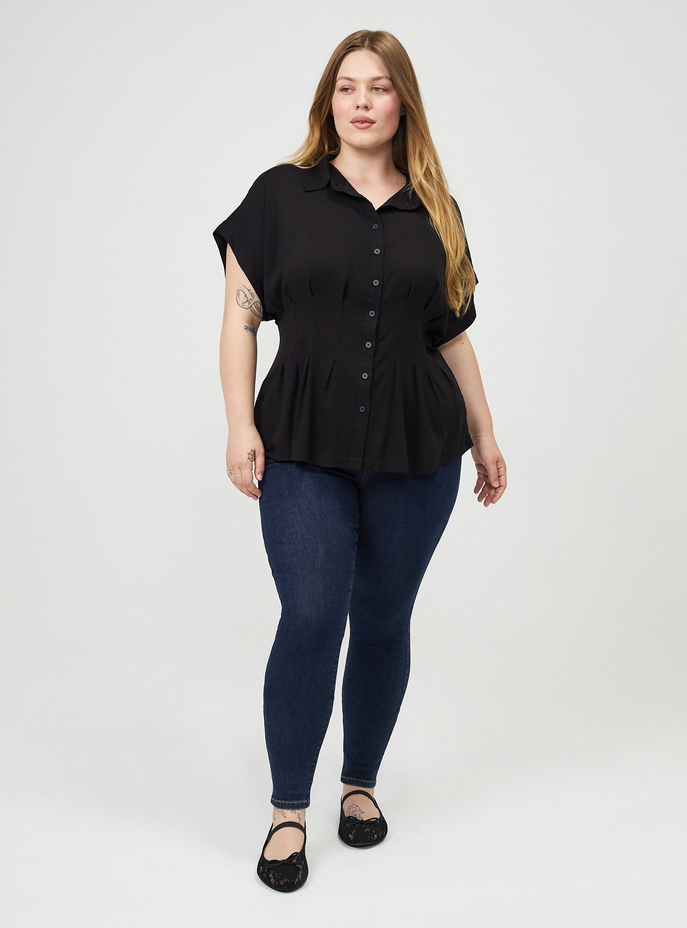 Plus Size - Button-Up Pintuck Shirt - Torrid