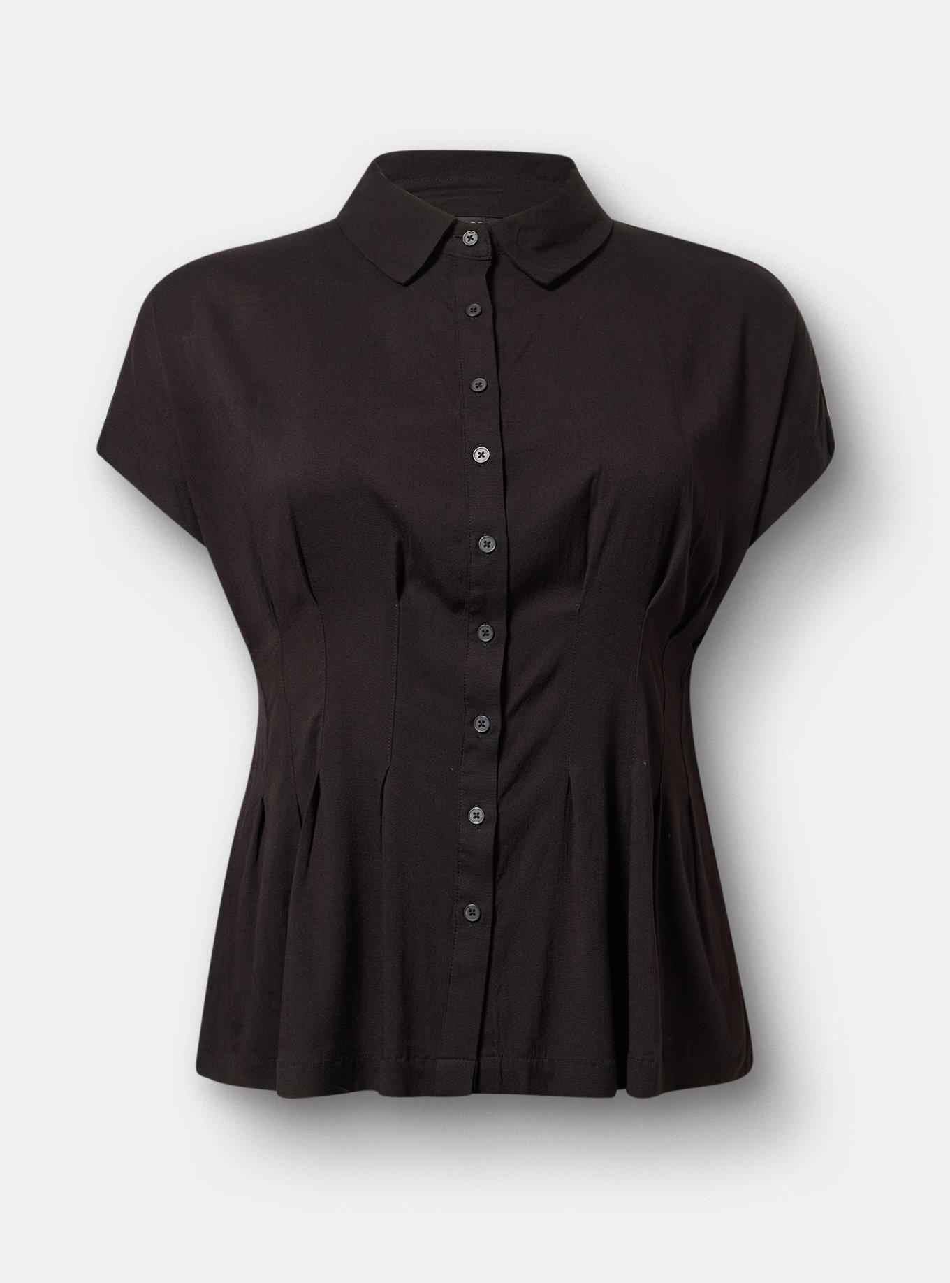 Plus Size - Button Up Pintuck Shirt - Torrid