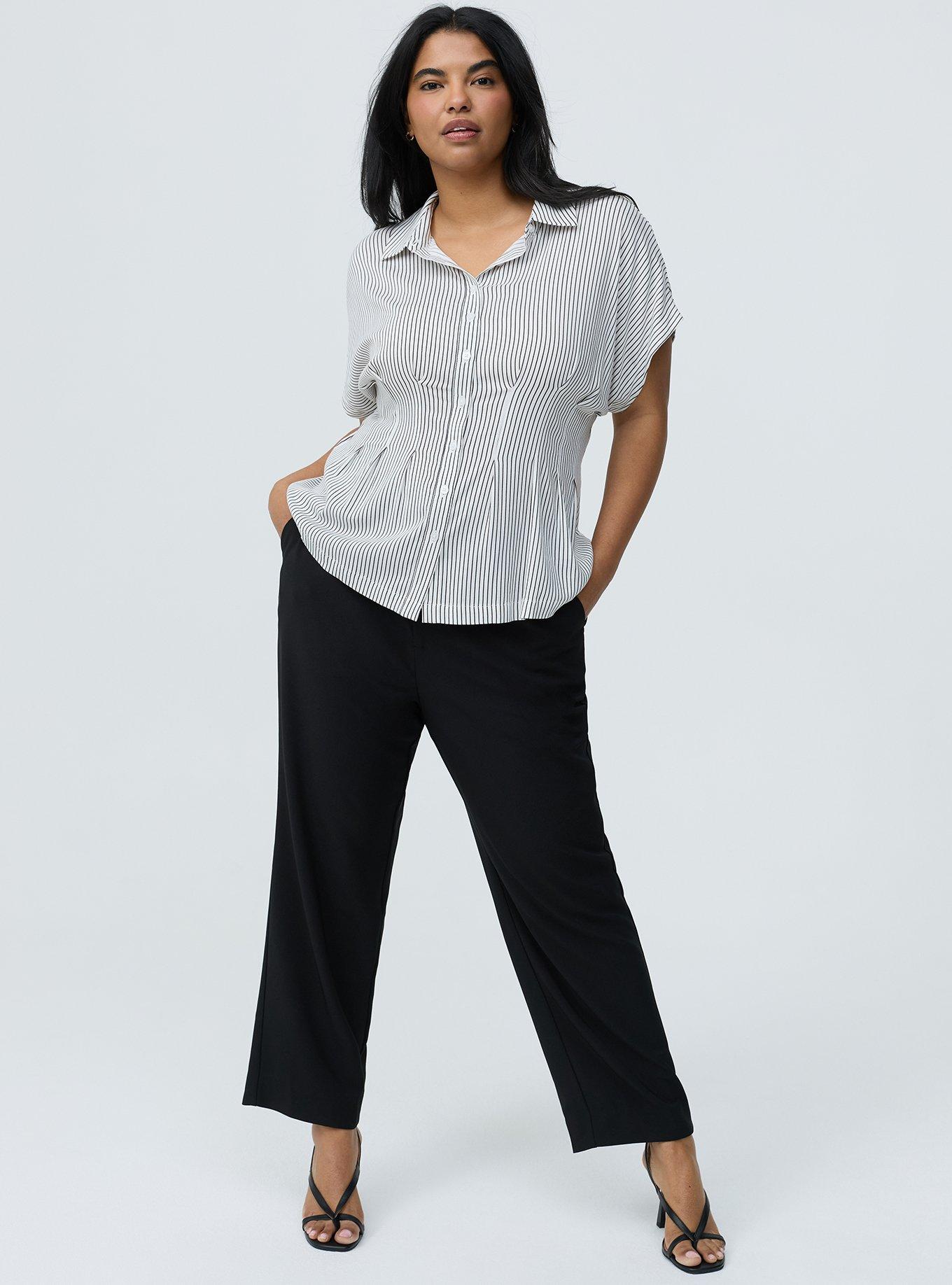 Button-Up Pintuck Shirt, PENCIL PINSTRIPE PHANTOM, alternate