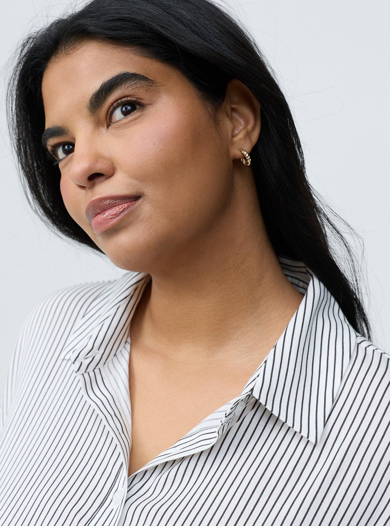 Button-Up Pintuck Shirt, PENCIL PINSTRIPE PHANTOM, alternate