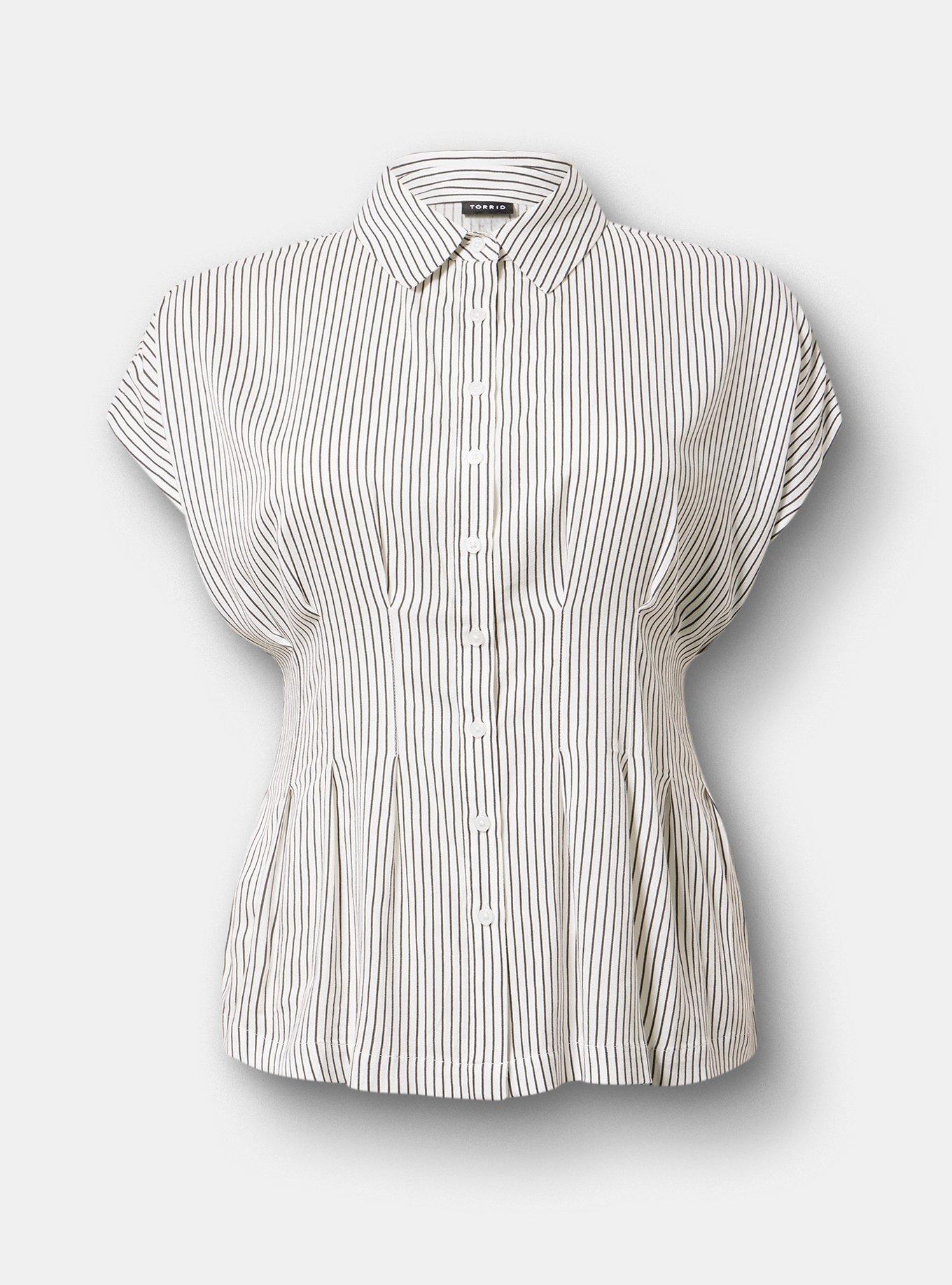 Button-Up Pintuck Shirt, PENCIL PINSTRIPE PHANTOM, hi-res